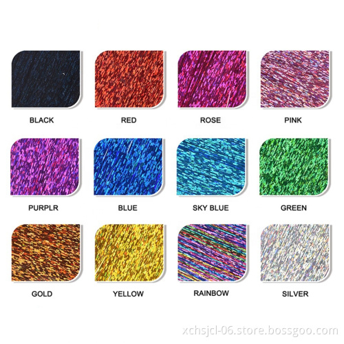 Wholesale100-200 Strands Silk Flash Shiny Hair Tinsel Party Highlights Glitter Super Bright Synthetic Hair Extension for gorl